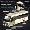 1/32 Scale Toyota Coaster Luxury Business Car Alloy Metal Die Cast Model Car Sound & Light Children Toy Gift for Kids Boy Present