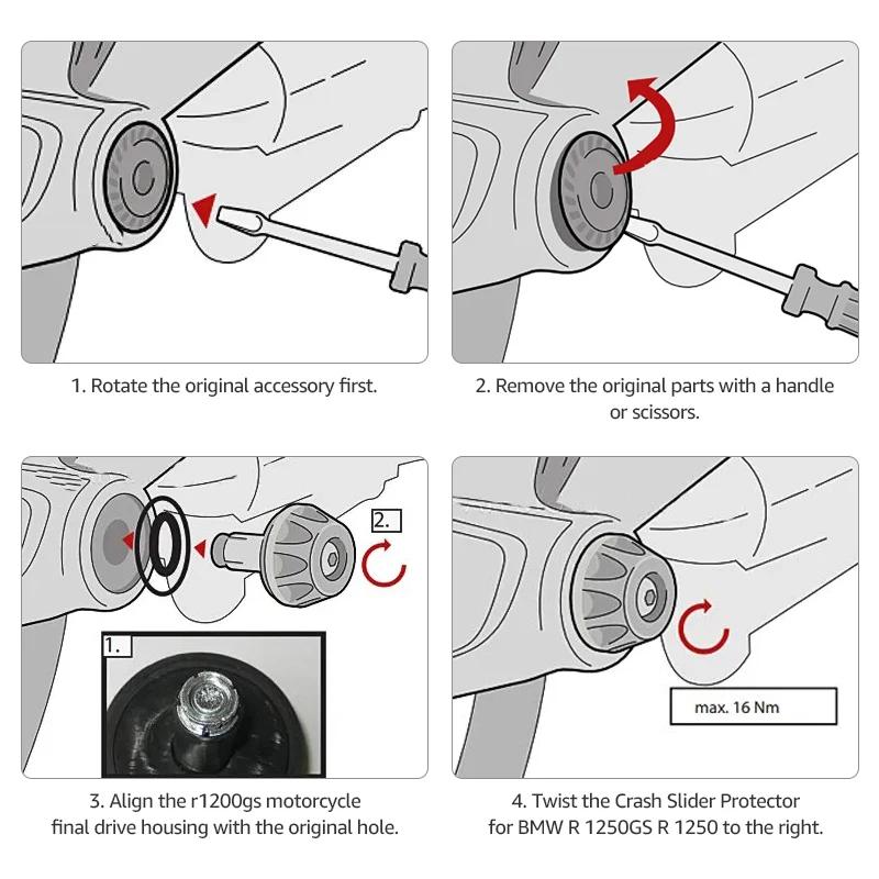 For BMW R 1250GS R 1250 1200 GS LC Adventure R1250GS R1200GS 2019 Motorcycle Final Drive Housing Cardan Crash Slider Protector