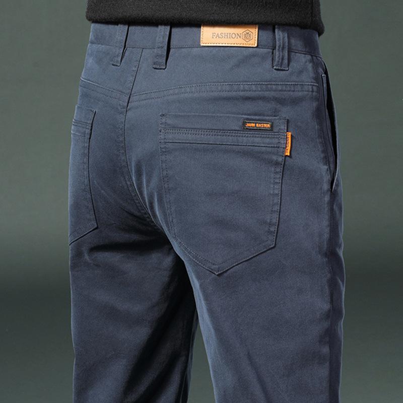 

2024 Новые плюшевые/обычные высококачественные мужские повседневные брюки весна и осень свободные прямые деловые брюки мужские осенние длинные брюки 38