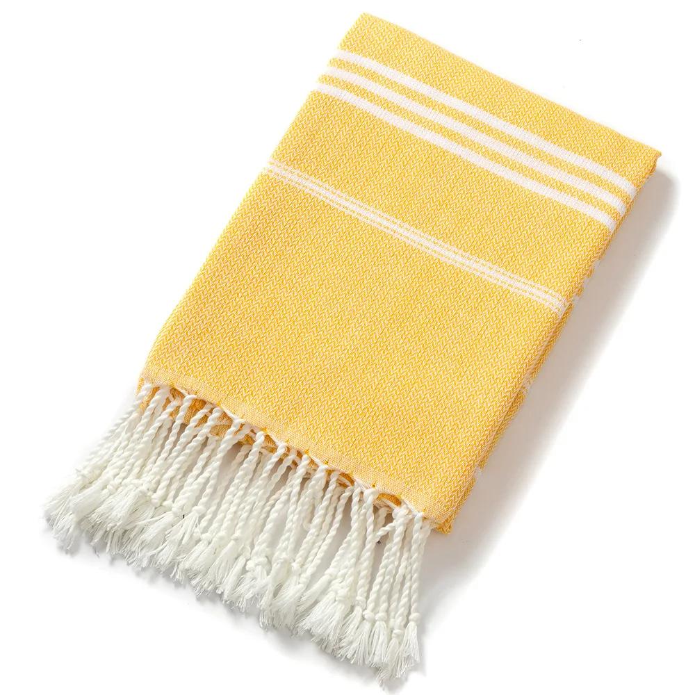 Oversized 36x71" Turkish Beach Towel, Highly Absorbent Quick Dry Peshtemal, Sand Free Striped Hammam Towel for Adults & Travel