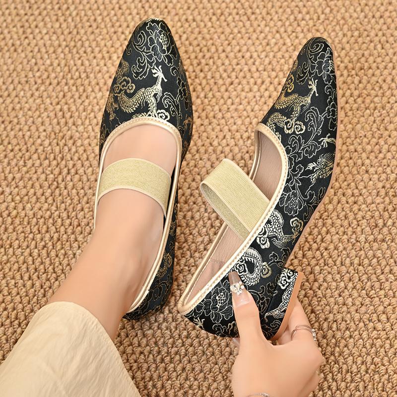 Fashion Elegant Women Shoes Pointed Toe Heeled Sandals Dress Party Woman Loafers Designer Summer New 2025 Trend Chunky Woman Pumps Mujer