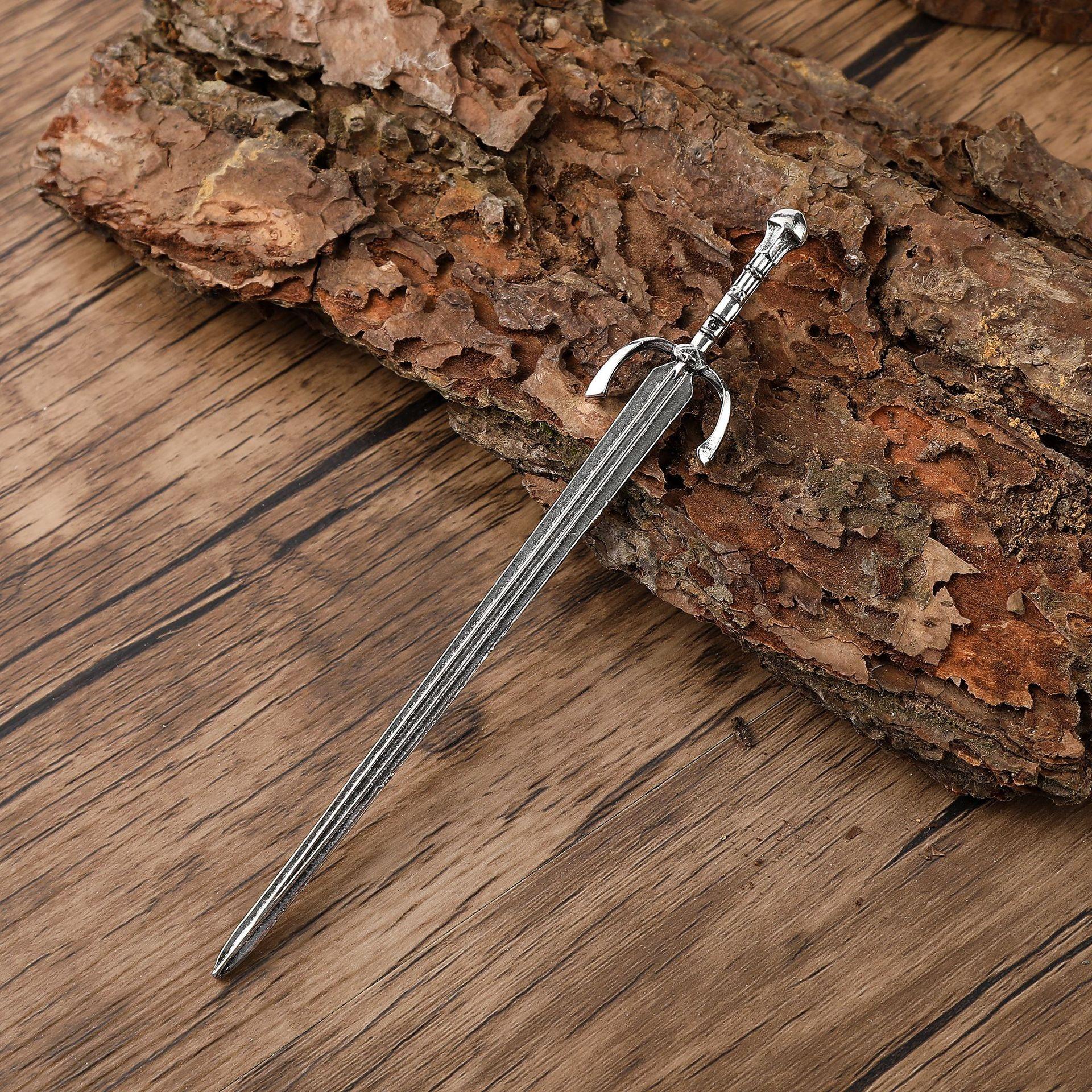 

1pc Niche Personalized Viking Sword Alloy Women Hairpin Nordic Norwegian Style Hairpin Knight Sword Fashionable Hair Accessory Size fits all