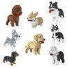 Lovely Animals Dog Micro Diamond Construction Block Cute Puppy Corgi Husky Schnauzer Dachshund Collie Poodle Nanobricks Model Toys