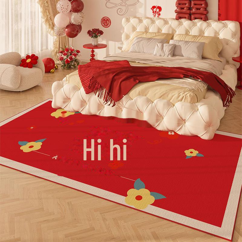 

Красный свадебный прикроватный нескользящий праздничный коврик для пола 60x160cm upgraded thick silicone base