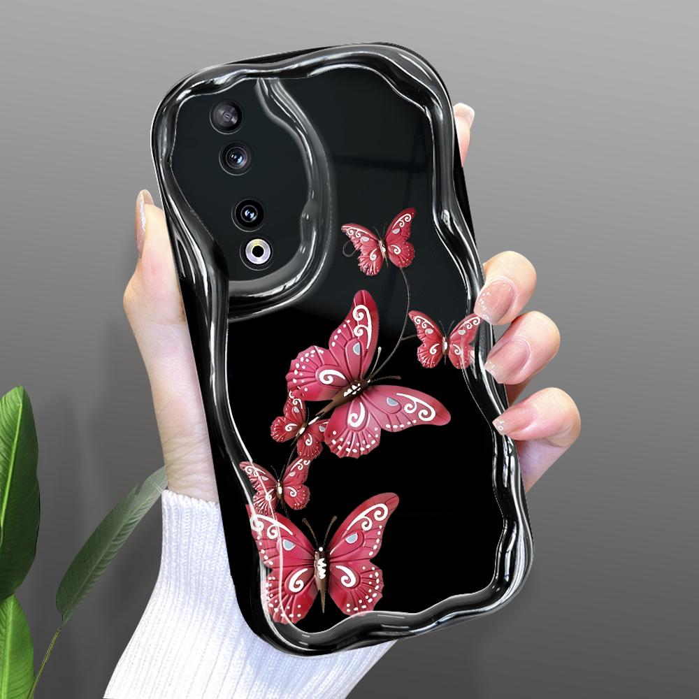 Cute Cartoon Pattern Cream Texture Casing Wavy Edge Soft Silicone Cover Phone Case for Huawei Honor Infinix Tecno iPhone