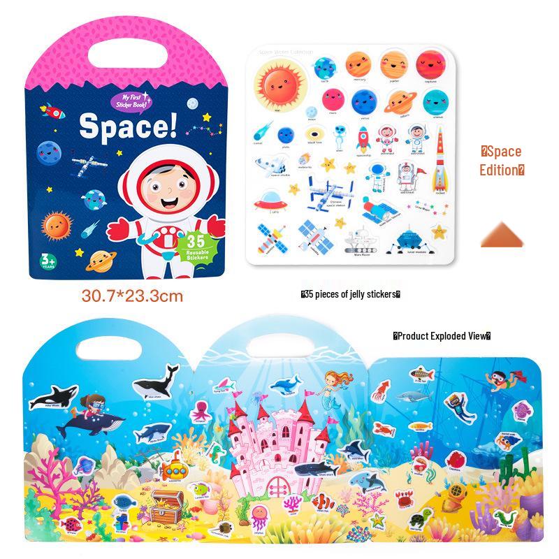 Cross-Border Handheld Jelly Quiet Book: Children s Educational Sticker Puzzle Toy