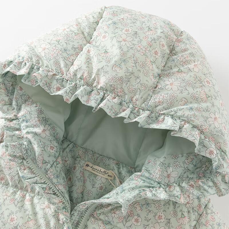 DAVE&BELLA Girls' Printed Winter White Duck Down Jacket