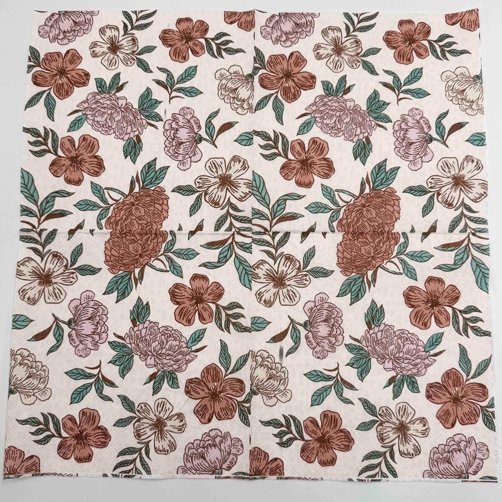 20pcs/pac Floral Printed Paper Napkins for Wedding Colorful Facial Tissues for Party Table Setting Disposable Dinner Napkins