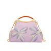 Women's Embroidered Shoulder Bag Fashion Metal Handle Crossbody Purse Chain Strap Elegant Party Clutch