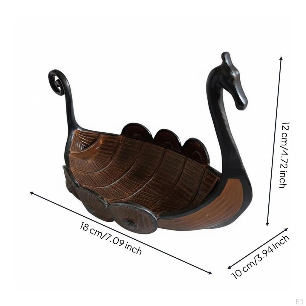 Boat Figurine Resin Model Nordic Ship Statue for History, Desktop
