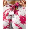 New Arrival Fitness High-Stretch Sweat-Wicking Digital Print Bow-Tie Drawstring Trousers Leggings High-Waisted Slim-Fit Yoga Pants for Women