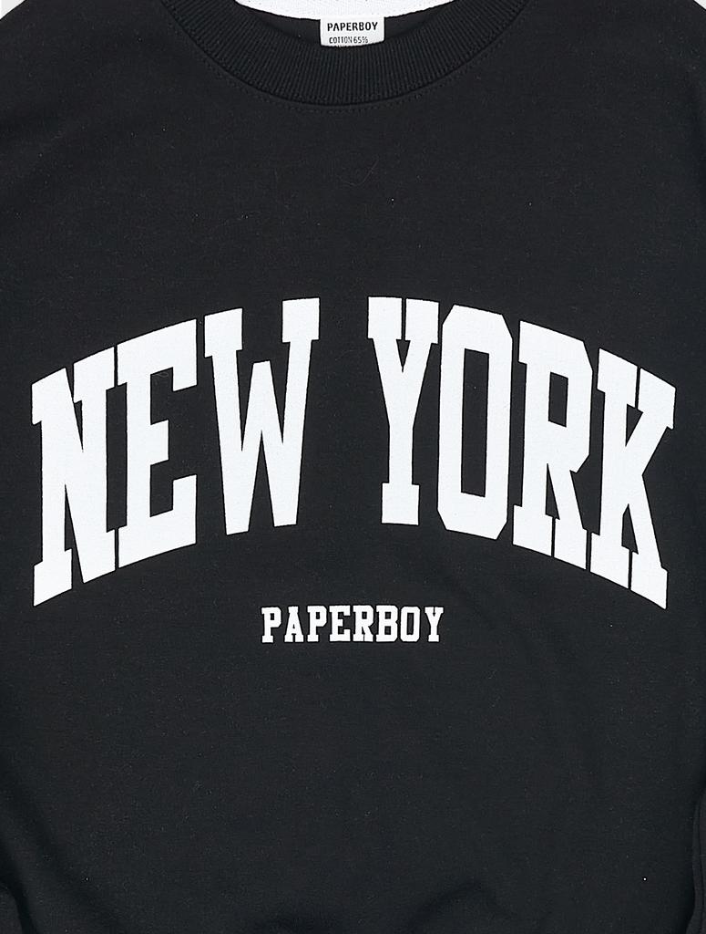 PAPERBOY Basic New York Sweatshirt - Black
