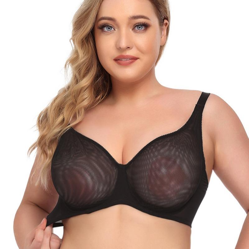 Soutien-gorge sexy européen et américain ultra-fin transparent grande taille sous-vêtement