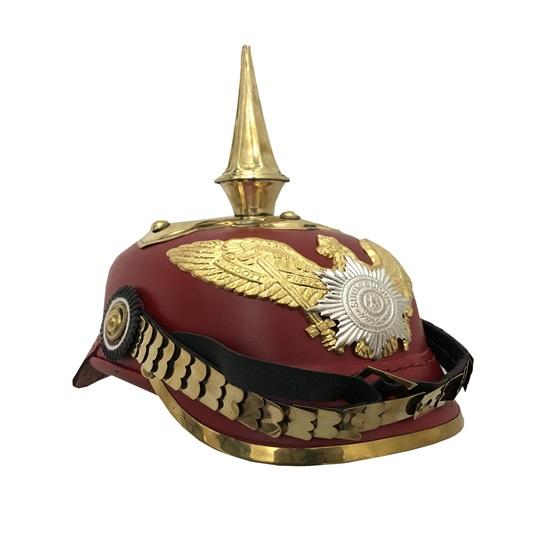 

Красный немецкий прусский шлем Пикельхаубе, Имперский офицерский шлем с шипом, Носимый для взрослых, Подарок