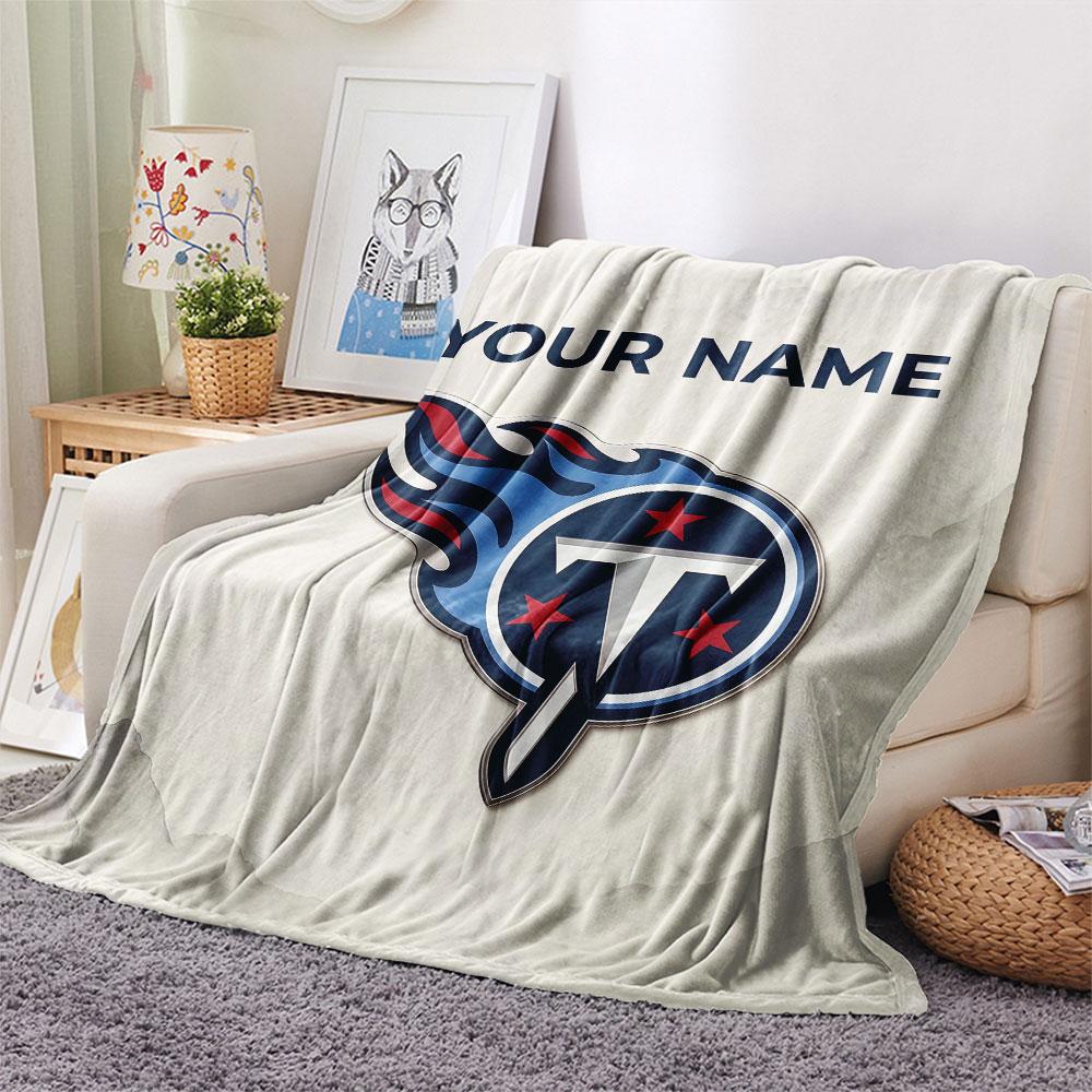 Custom Name,Tennessee Titans Printed Flannel Blanket, soft throw for bedroom sofa, washable, Christmas present, great gift.