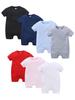 2025 Summer Baby Girl Short Sleeve Solid Color Romper
