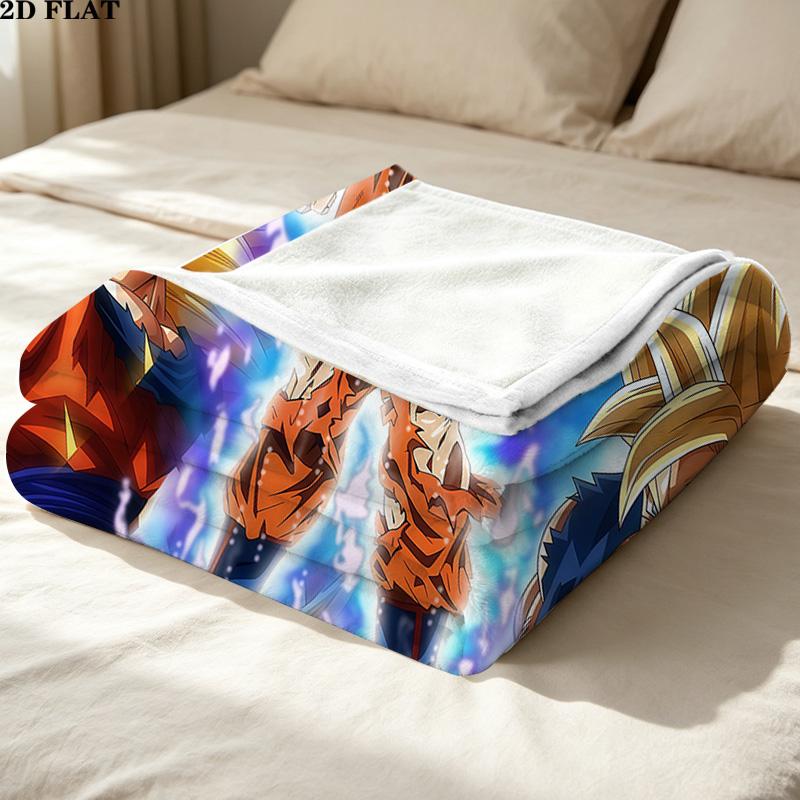1PC Dragon Ball Patterned Flannel Blanket Suitable For All Seasons For Home Decor Warmth And Comfort Gifts Holiday Present
