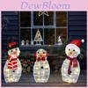 Christmas Inserted Snowman Led Light Decorations With Button Warm Lights For Garden Party And Lawn Decor
