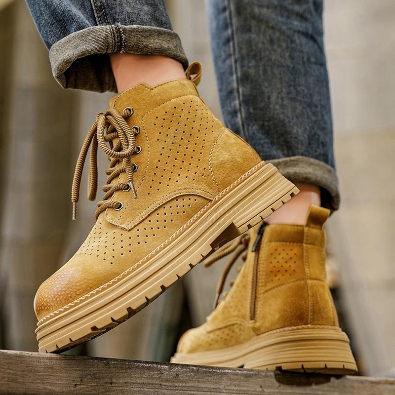 Martin boots autumn new leather punching breathable high-top thick-soled retro boots 39