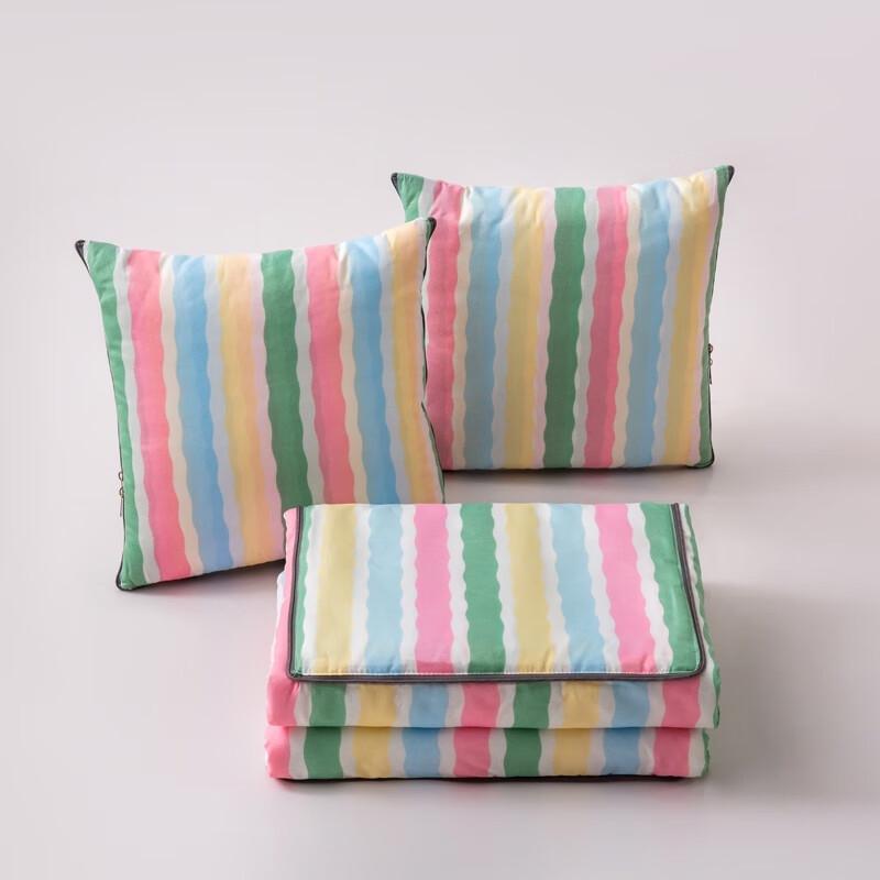 Muji Skin-Friendly Rainbow Cotton Pillow Blanket