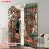 2pcs   plane printing Curtain Popular Men's and women's kimono 100% Polyester (without rod) Outdoor Decorations Use for Living