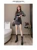Autumn & Winter 2023 Black High Waist A-Line PU Leather Skirt with Slit