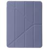 For iPad Pro 13 (2024) Case TPU+Acrylic+PU Leather Origami Stand Clear Back Tablet Cover