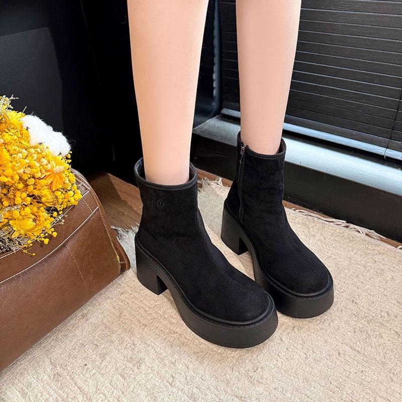 

Модные вышитые ботильоны с вырезами на блочном каблуке, женская мода, квадратный носок, рукав, противоскользящие, износостойкие, короткие ботинки 40 чёрный