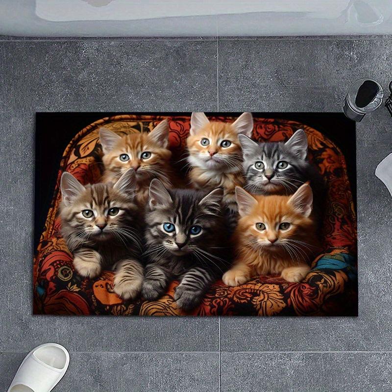 Cute Cat Pattern Carpet Bedroom Entrance Hallway Bathroom Anti Slip Door Mat Balcony Mats Home Indoor and Outdoor Decoration Rug