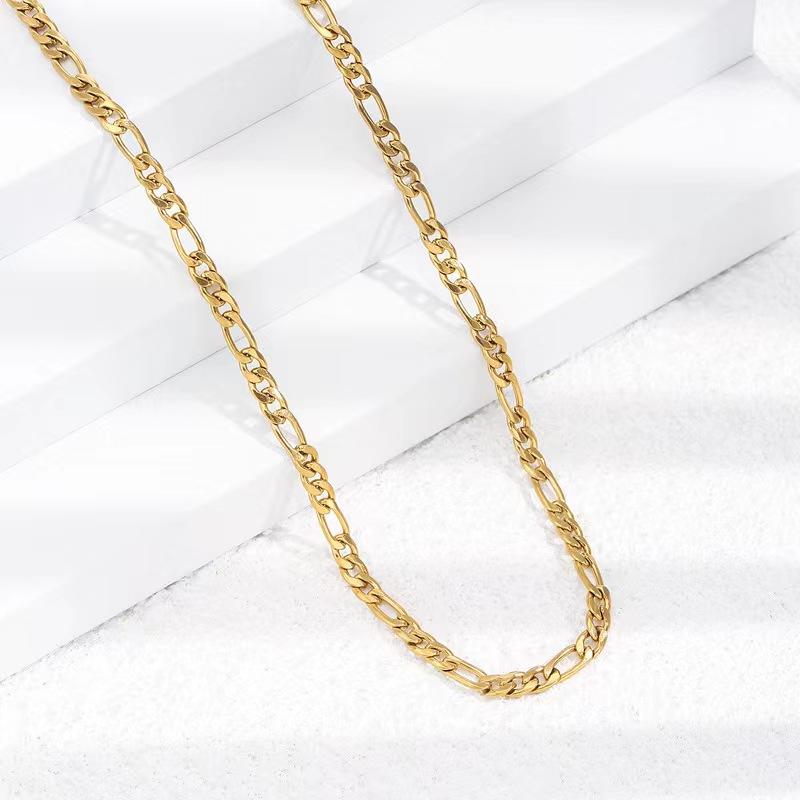 20-60CM  18K gold Filled 4MM Necklaces sideways chain for Men woman Boy lady fine Jewelrys Wedding party