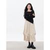 Pleated Corduroy A-Line Skirt