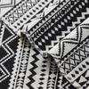American Coffee Table Contrasting Color Pattern Yarn-dyed Table Flag Black and White Wavy Tassel Woven Table Towel
