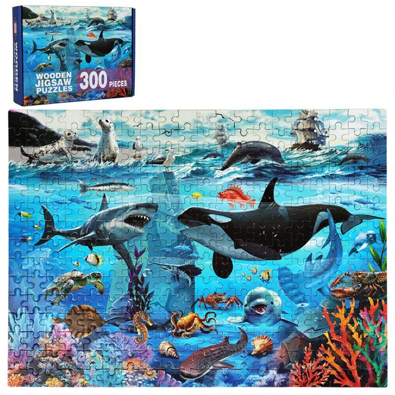 Wooden Jigsaw Puzzles for Kids Early Learning Educational Dinosaur Animal Toy