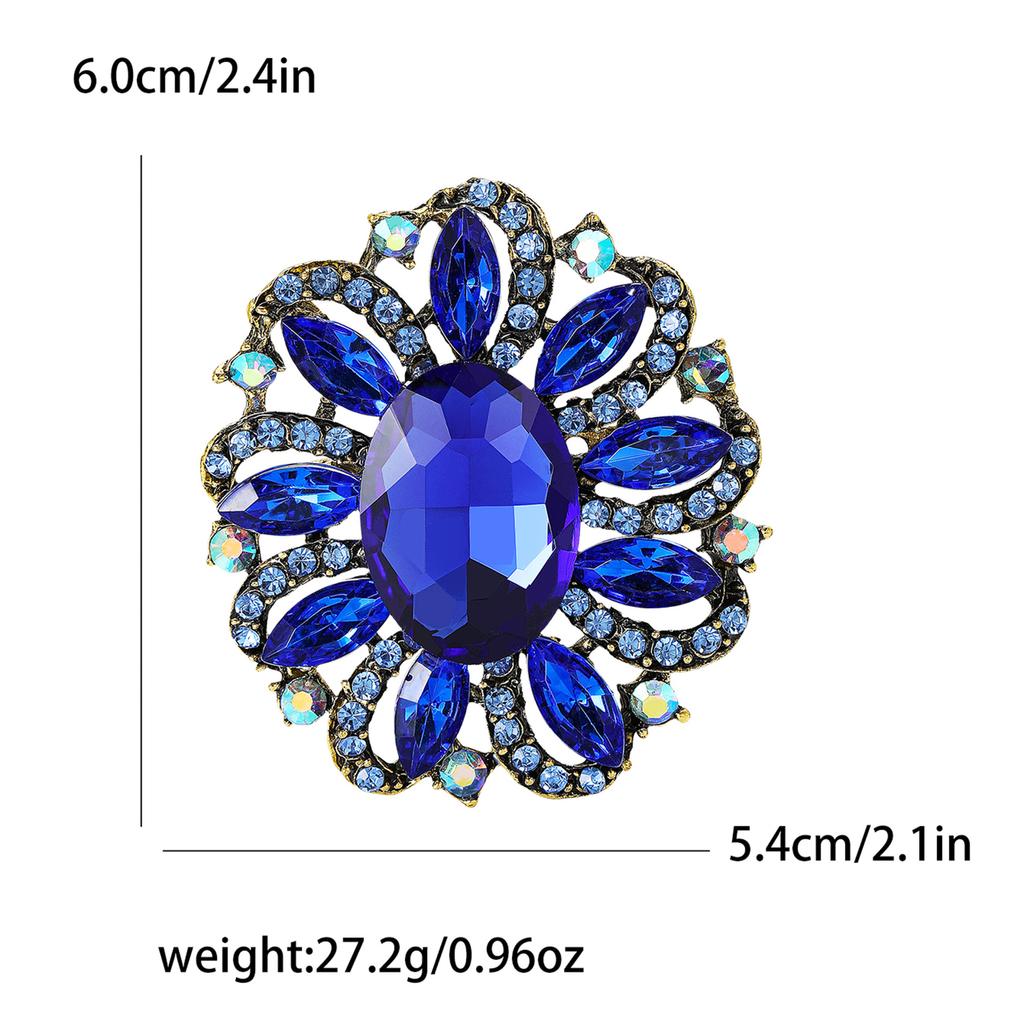 Fashion Creative Alloy Rhinestone Medium Glass Brooch Versatile Exquisite Women'S Clothing Brooch Ornament Pin