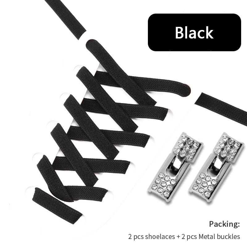 No Tie Shoe Laces Luxurious Diamond Cross Locks Shoelaces Without Ties Elastic Shoe Laces Sneakers Kids Adult Shoes Accessories