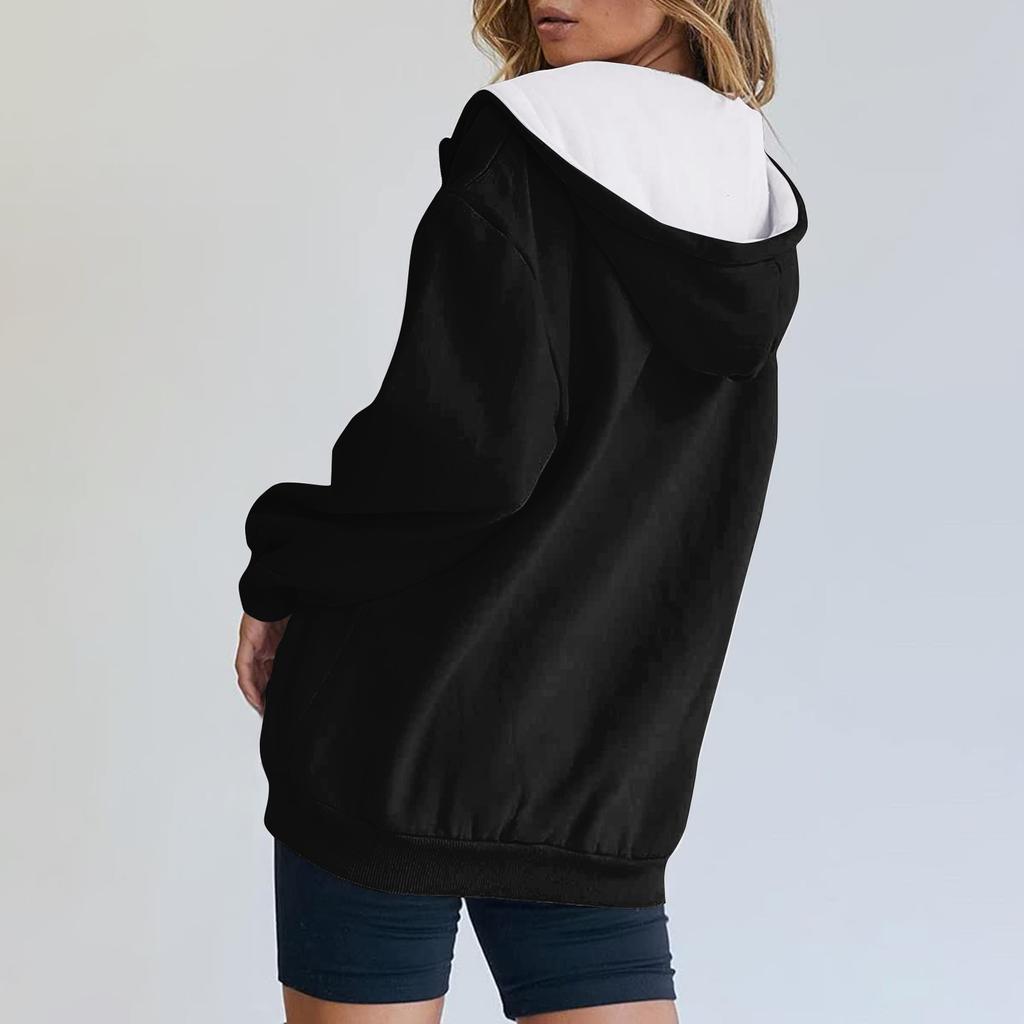 Women's Fashion Long-sleeved Zipper Hoodie Jacket