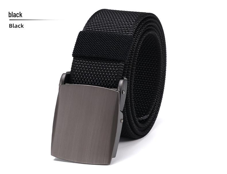Men's Nylon Woven Canvas Belt with Automatic Buckle - Youth & Student Casual Tactical Belt