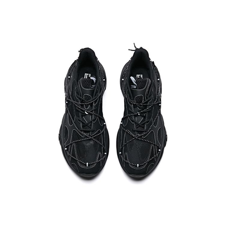 Anta Cushioning Slip Resistant Abrasion Resistant Breathable Low top Running Shoes Men's Black 912028850-4