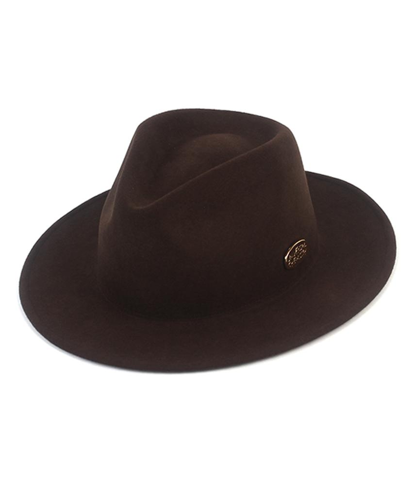 Big Size Brown Wool Fedora