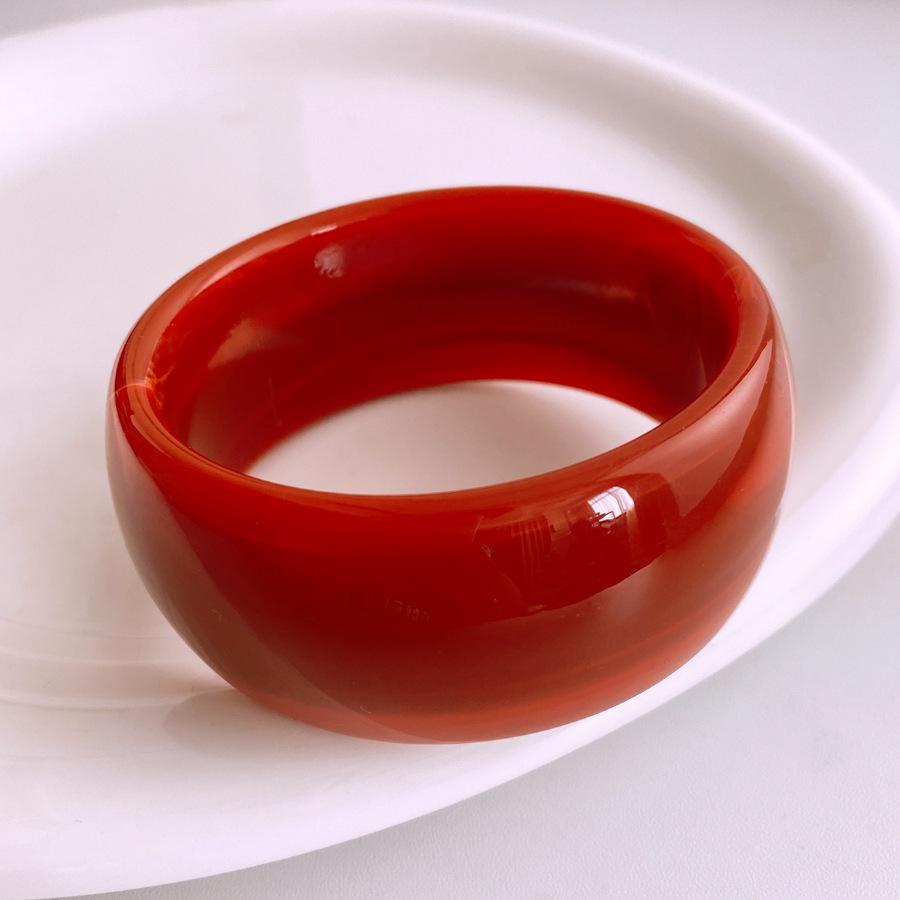 Elegante Bracciale Aperto Geometrico in Acrilico - Braccialetto Versatile di Alta Gamma per Donna