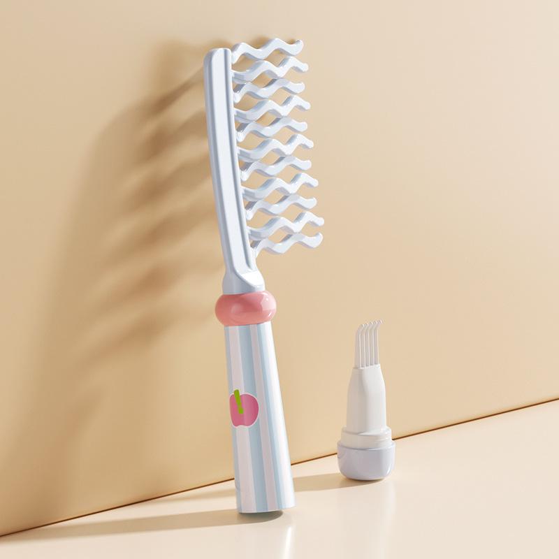 Fluffy Cushion Brush: High Skull Massager & Curl/Straight Comb