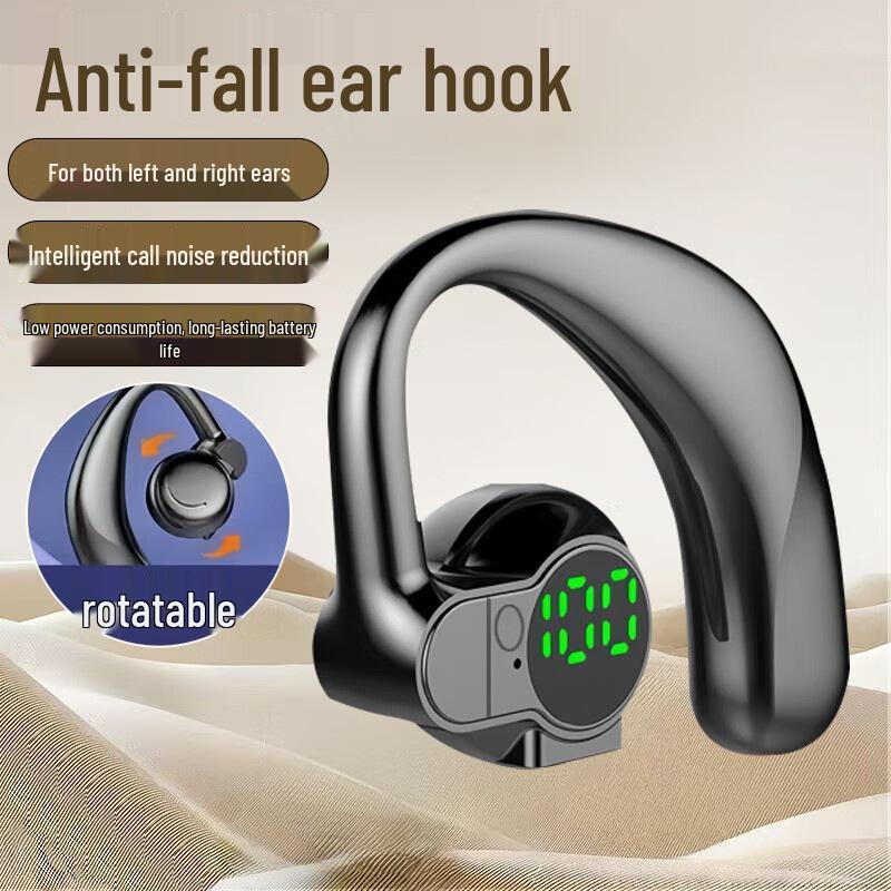 

Single Ear Wireless Bluetooth Ear-Hook: Non-In-Ear, Noise Cancelling Earphone for Sports, Driving, and Calls - S03