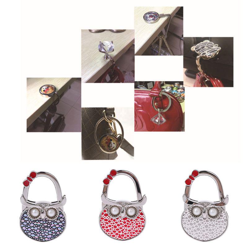1pc Handbag Hook Portable Foldable Holder Table Desk Side Purse Hanger Bag Tote