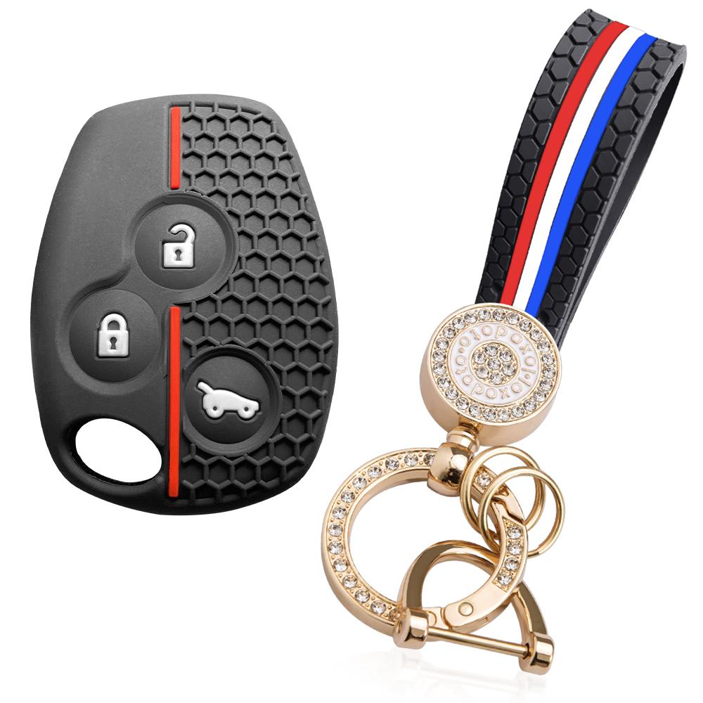 

For Renault Logan Duster Clio Lll Traffic For Nissan Terrano Almera 2-Button Silicone Car Key Case Cap Cover Keychain Fob Shell