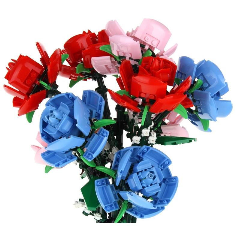 Building Blocks Flowers Bouquet of Flowers Roses in a Vase 768 Pieces