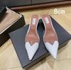 Fashion 2025 Fairy Style Summer Sexy And Versatile Transparent Half-Slipper Women'S Pointed-Toe Thin-Heeled High-Heeled Sandals Slipper