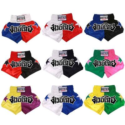Muay Thai Shorts für Kinder, Erwachsene, Männer und Frauen, Patchwork, hochwertige Boxhose, Kampftraining, professionelle Thai-Hose