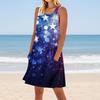 Women's Stylish Casual Independence Day Print Cuffless Pocket Dress