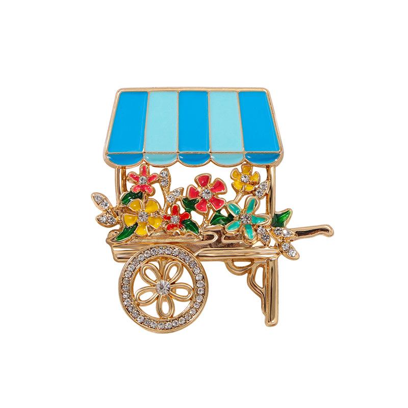 High-end Fashionable Dining Car Flower Women's High-end Retro Plant Flower Carriage Brooch