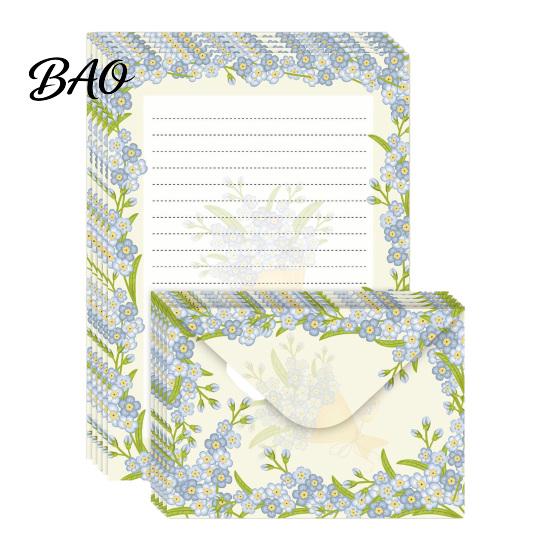 Vintage Letter Stationery 5Pcs Floral Butterfly Paper Envelope Set, Writing with Lined Pages, Kit for Letters, Greeting Messages, Journaling,